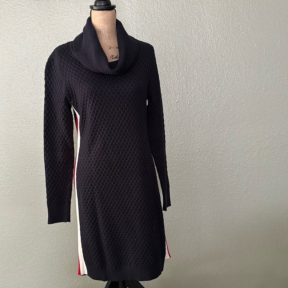 Tommy Hilfiger red, white & deep blue vintage cable knit dress